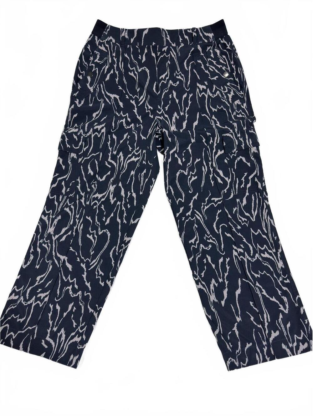 Athleta Women's Navy and White Patterned Pants Size 12 dd9